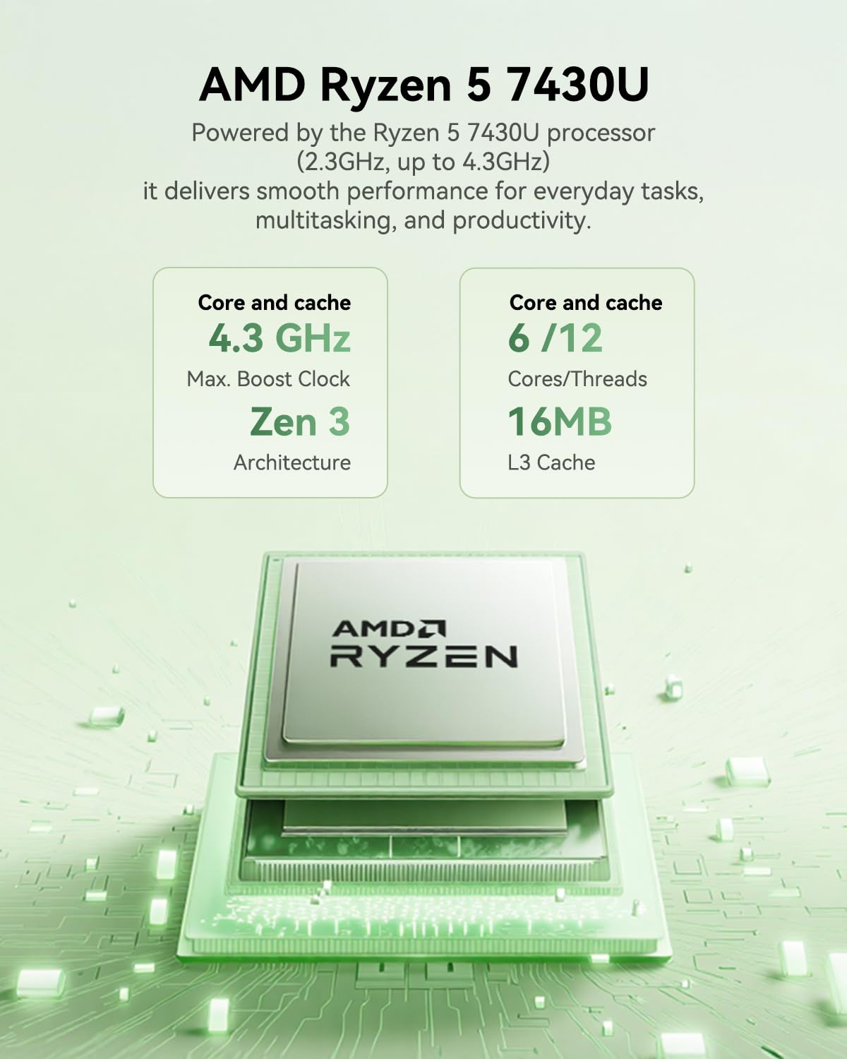 KAMRUI Mini PC, E3B 16GB RAM 512GB SSD Mini Gaming Computers AMD